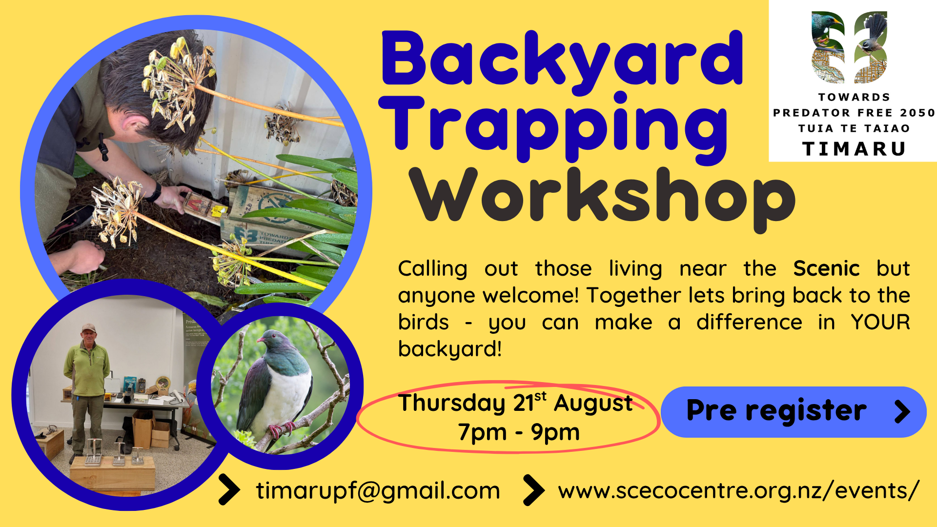 Backyard Trapping Workshop with Predator Free Timaru